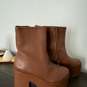 Larroude Chocolate Brown Platform Boots